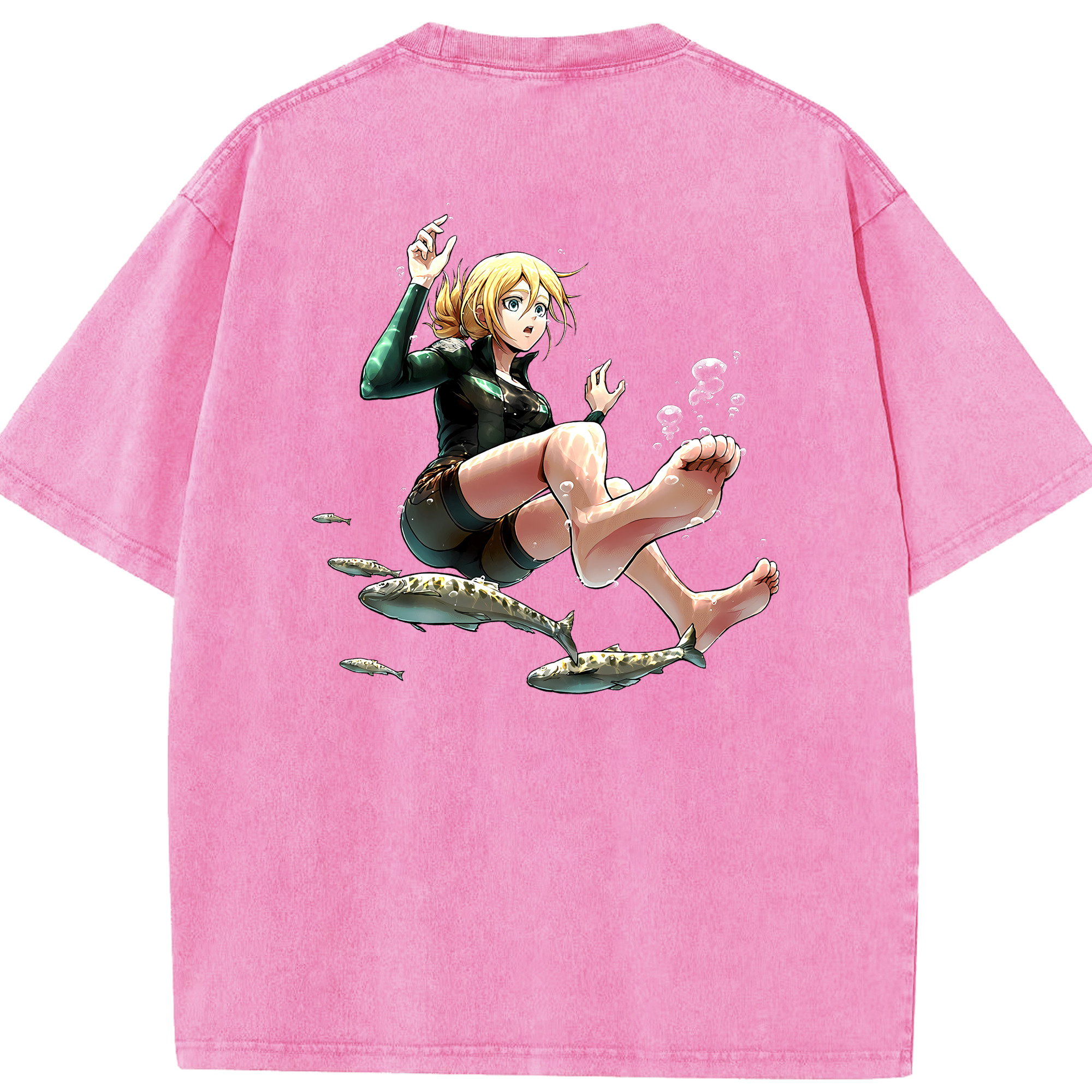 （画像用） 進撃の巨人 クリスタ·レンズ Attack on Titan Christa Lenz 綿100% ヴィンテージ風 半袖Tシャツ（背面プリント）